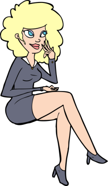 Bir insan tarafından çizilmiş bir ofis kadını.