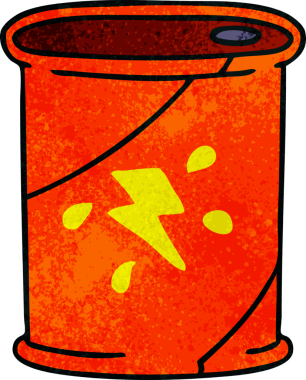 Bir insan tarafından çizilmiş garip karikatür kola kutusu.