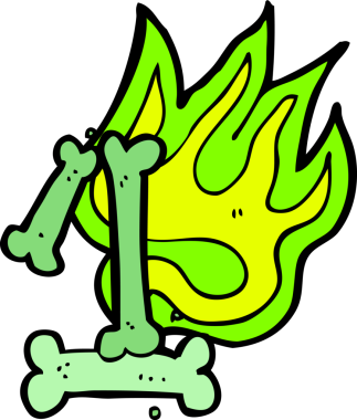 Bir insan tarafından çizilmiş bir cadılar bayramı kemik numarası.