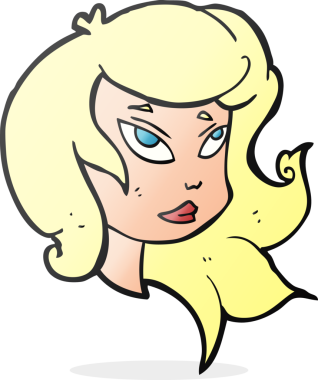 Bir insan tarafından çizilmiş serbest çizim kadın yüzü.