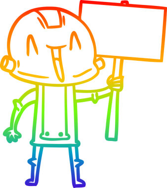 gökkuşağı gradyan çizgisi bir insan tarafından çizilmiş robot çizgi