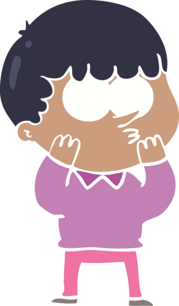 Düz renkli çizgi film meraklısı çocuk bir insan tarafından çizilmiş.