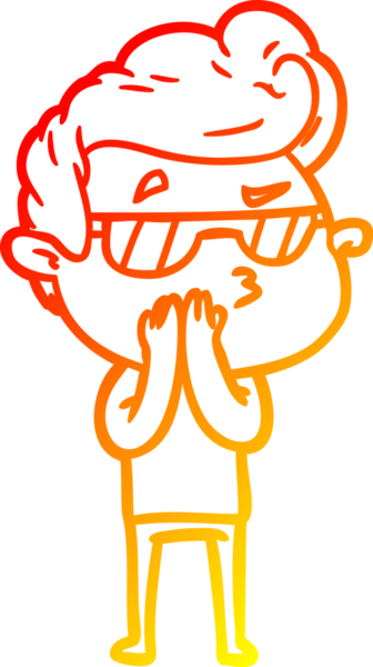 Bir insan tarafından çizilen karikatür karikatürünün sıcak çizgi çizimi.