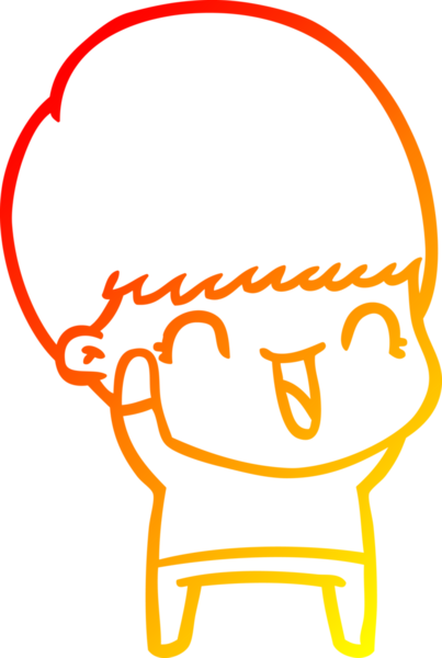 Bir insan tarafından çizilmiş mutlu çizgi film çocuğu çizimi.