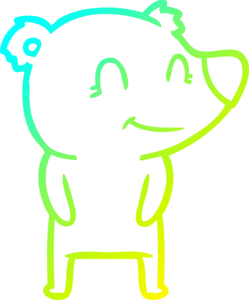 Bir insan tarafından çizilmiş dost canlısı bir ayı çizgi filmi.