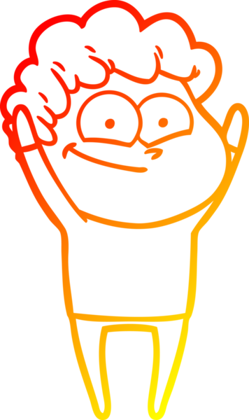 Bir insan tarafından çizilmiş mutlu bir adamın çizgi çizimi.