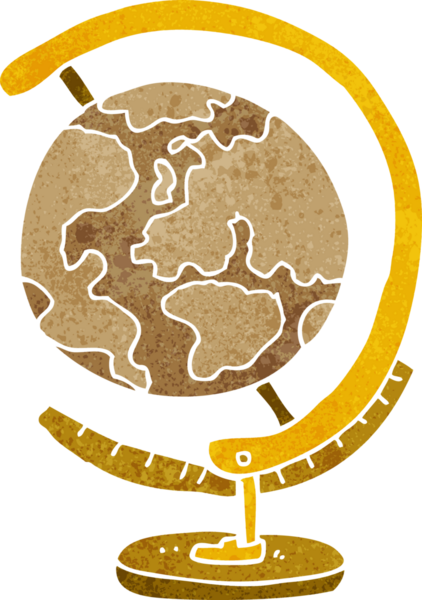 bir insan tarafından çizilmiş karikatür küre