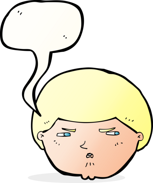 Bir insan tarafından çizilmiş konuşma baloncuğuyla rahatsız bir adam.