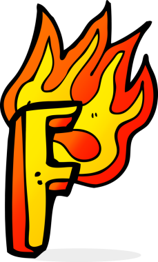 Bir insan tarafından çizilmiş yanan bir karikatür.