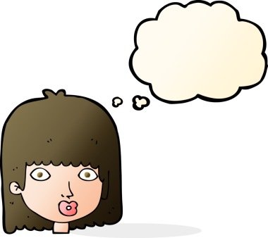 Bir insan tarafından çizilmiş düşünce balonlu bir karikatür.