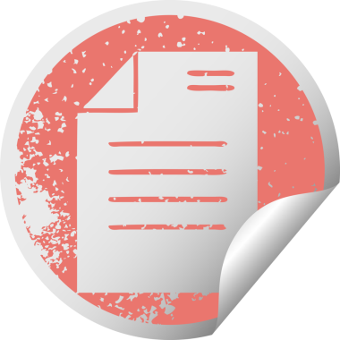 Bir insan tarafından çizilmiş bir kağıt parçasının çizilmiş dairesel kabuk soyma etiketi.