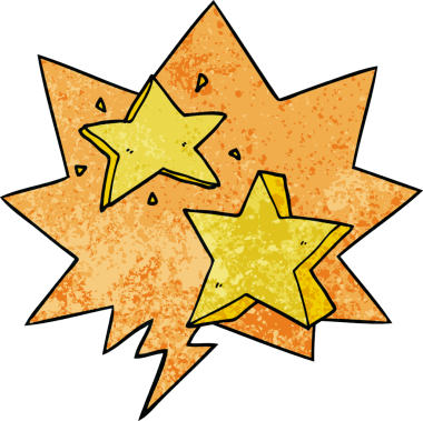 Konuşma baloncuğu olan bir çizgi film yıldızının insan tarafından çizilmiş eski doku şekli.