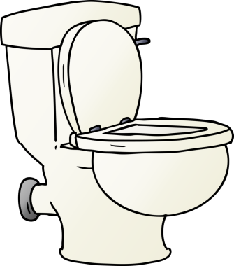 Bir insan tarafından çizilmiş banyo tuvaletinin gradyan karikatürü.