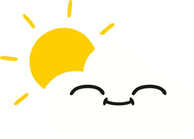 Bir insanın çizdiği gün ışığının ve bulutun düz rengi.