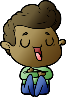 Bir insan tarafından çizilmiş mutlu çizgi film adamı.