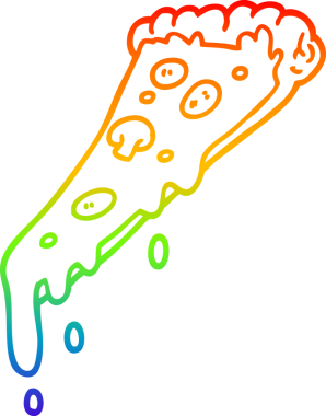 Bir insan tarafından çizilmiş bir pizza diliminin çizimi.