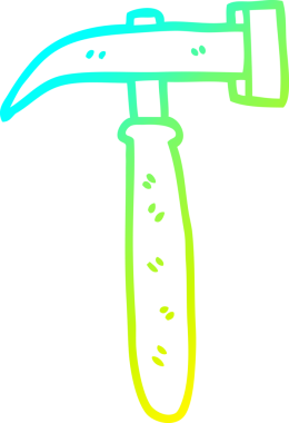 Bir insan tarafından çizilmiş bir karikatür çekiç çizimi.