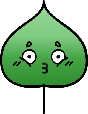 Bir insan tarafından çizilmiş dışavurumsal yaprağın gölgelenmiş çizimi