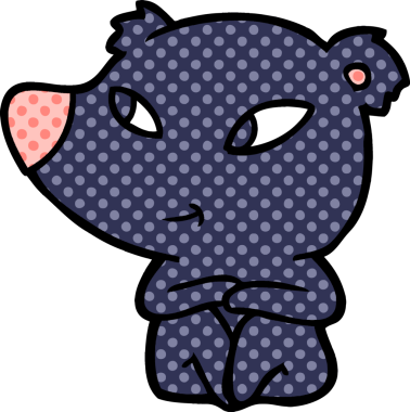 Bir insan tarafından çizilmiş sevimli çizgi film ayısı.