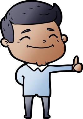 Bir insan tarafından çizilmiş mutlu çizgi film adamı.