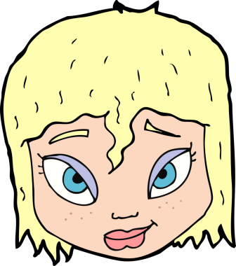 Bir insan tarafından çizilmiş bir kadın yüzü.