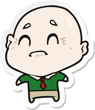 Bir insan tarafından çizilmiş yaşlı bir adamın çıkartması.