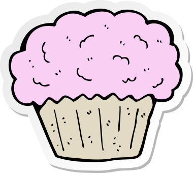 Bir insan tarafından çizilmiş bir kek etiketi.