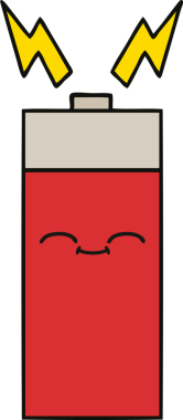 Bir insan tarafından çizilmiş güzel bir pil karikatürü.