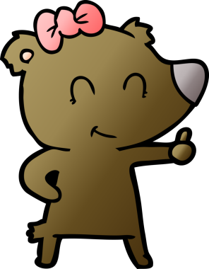 Bir insan tarafından çizilmiş dişi ayı çizgi filmi.