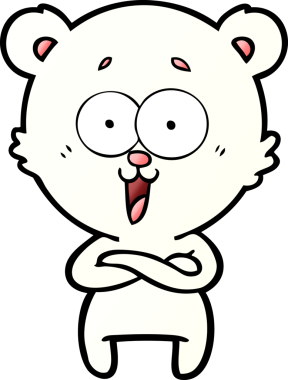 Bir insan tarafından çizilmiş mutlu kutup ayısı karikatürü