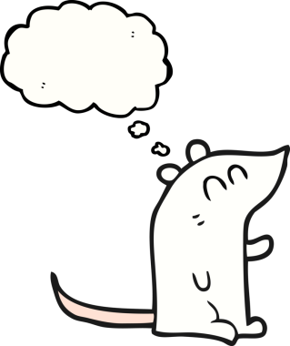 Bir insan tarafından çizilmiş serbest çizim baloncuk çizgi film faresi