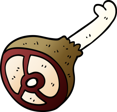 karikatür bir insan tarafından çizilmiş iyi pişmiş et