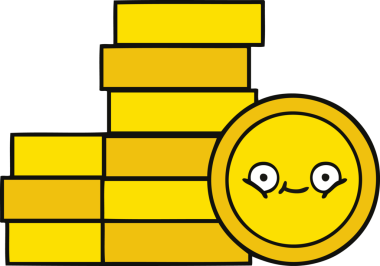 Bir insan tarafından çizilmiş sevimli bozuk para karikatürü.