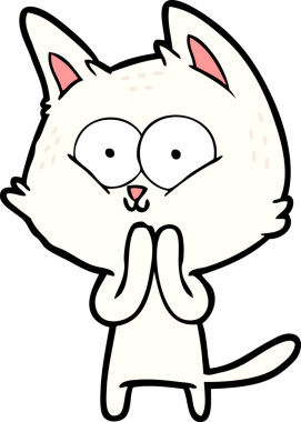 Bir insan tarafından çizilmiş çizgi film kedisi.