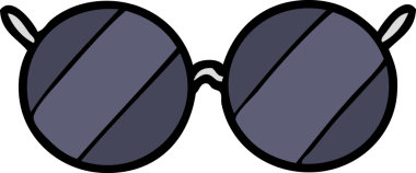 bir insan tarafından çizilmiş güneş gözlüğü.