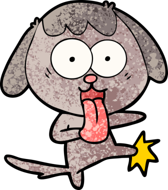 Bir insan tarafından çizilmiş şirin bir çizgi film köpeği.