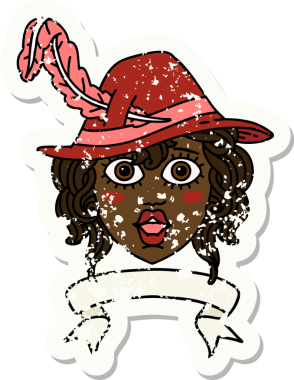 Retro Dövme Tarzı İnsan Ozan Karakteri Bir insan tarafından çizilmiş afiş