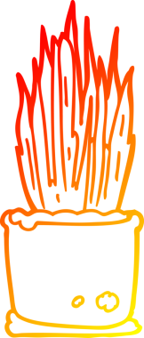 Bir insan tarafından çizilmiş karikatür ev bitkisinin sıcak çizgi çizimi