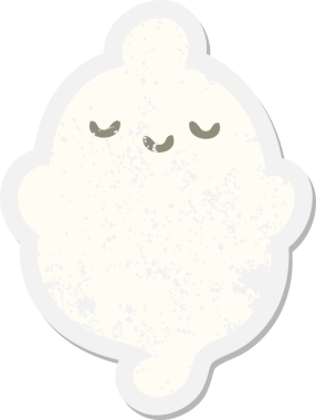 Bir insan tarafından çizilmiş cadılar bayramı hayalet grunge etiketi.