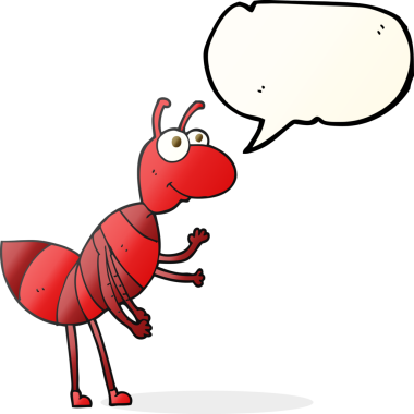 Bir insan tarafından çizilmiş serbest konuşma balonu karınca.