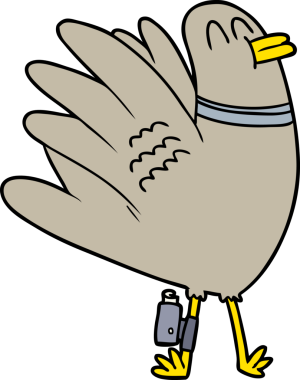 Bir insan tarafından çizilmiş güvercin.