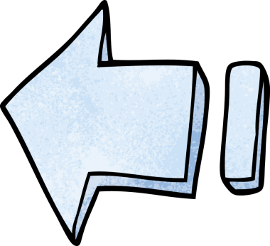 Bir insan tarafından çizilmiş karalama işaretli ok