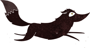 Bir insan tarafından çizilmiş bir kurt çizgi filmi.