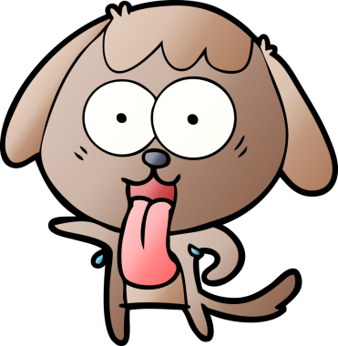 Bir insan tarafından çizilmiş şirin bir çizgi film köpeği.