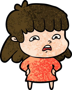 Bir insan tarafından çizilmiş endişeli bir karikatür.