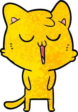 Bir insan tarafından çizilmiş çizgi film kedisi.