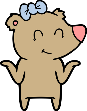 Bir insan tarafından çizilmiş dişi ayı çizgi filmi.