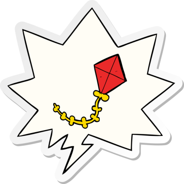 bir insan tarafından çizilmiş konuşma balonu çıkartmalı çizgi film uçurtması