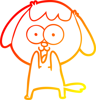 Bir insan tarafından çizilmiş sevimli bir köpeğin sıcak çizgi çizgisi.