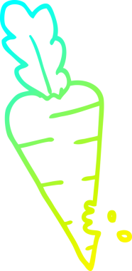 Bir insan tarafından çizilmiş ısırık izleri olan çizgi film havucu çizimi.